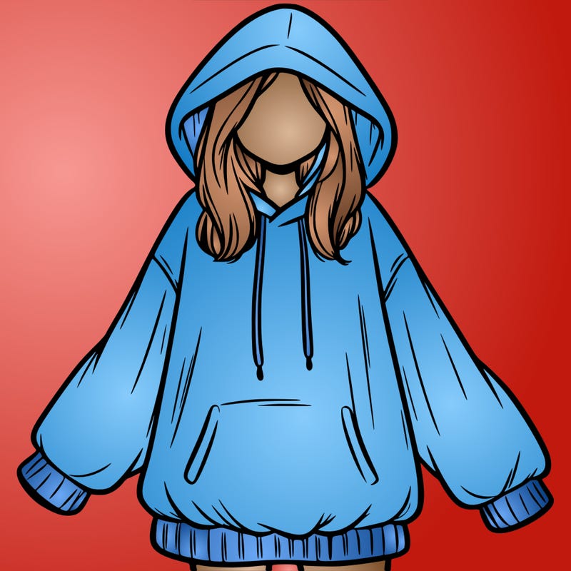 girl in oversized hoodie