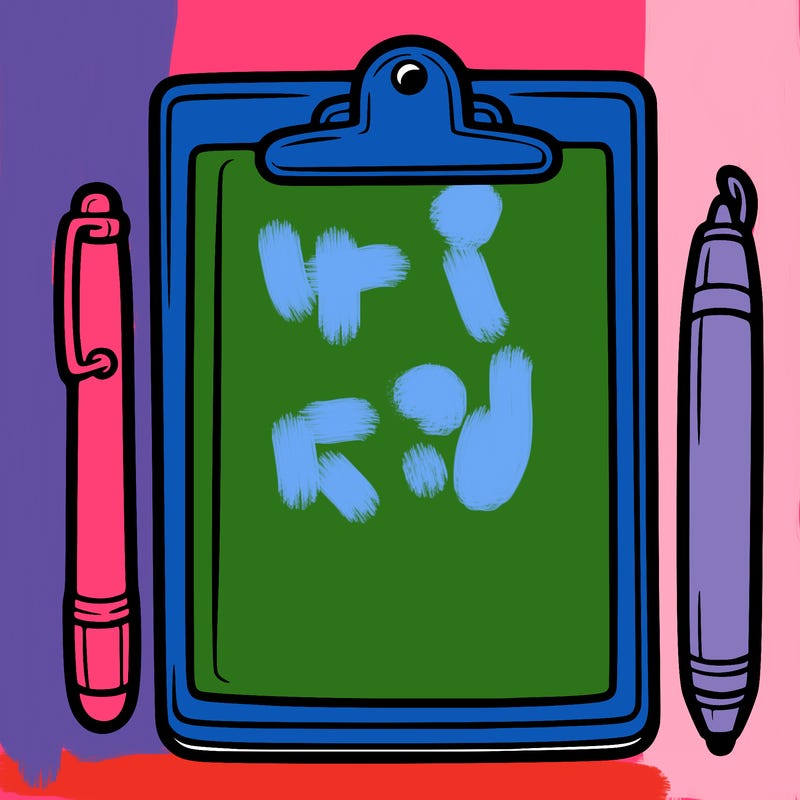 blank clip board with pen