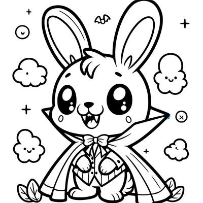is a cute vampire bunny