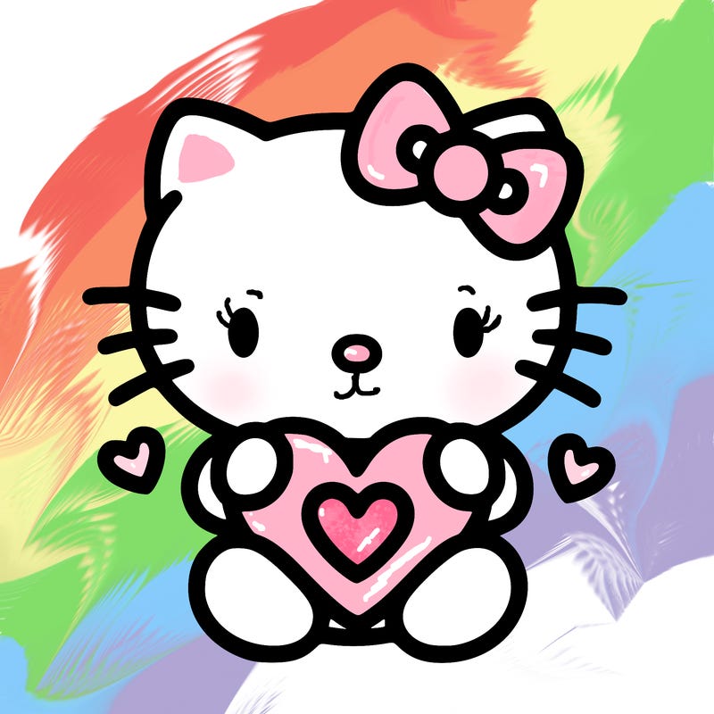 cute hello kitty with heart