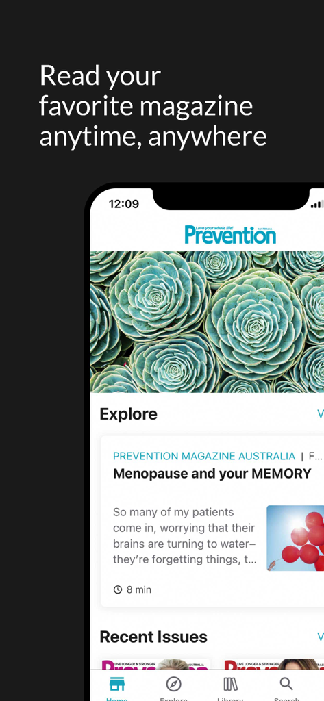 Prevention Magazine Australia - Prevention Magazine Australia app screen showing featured health articles