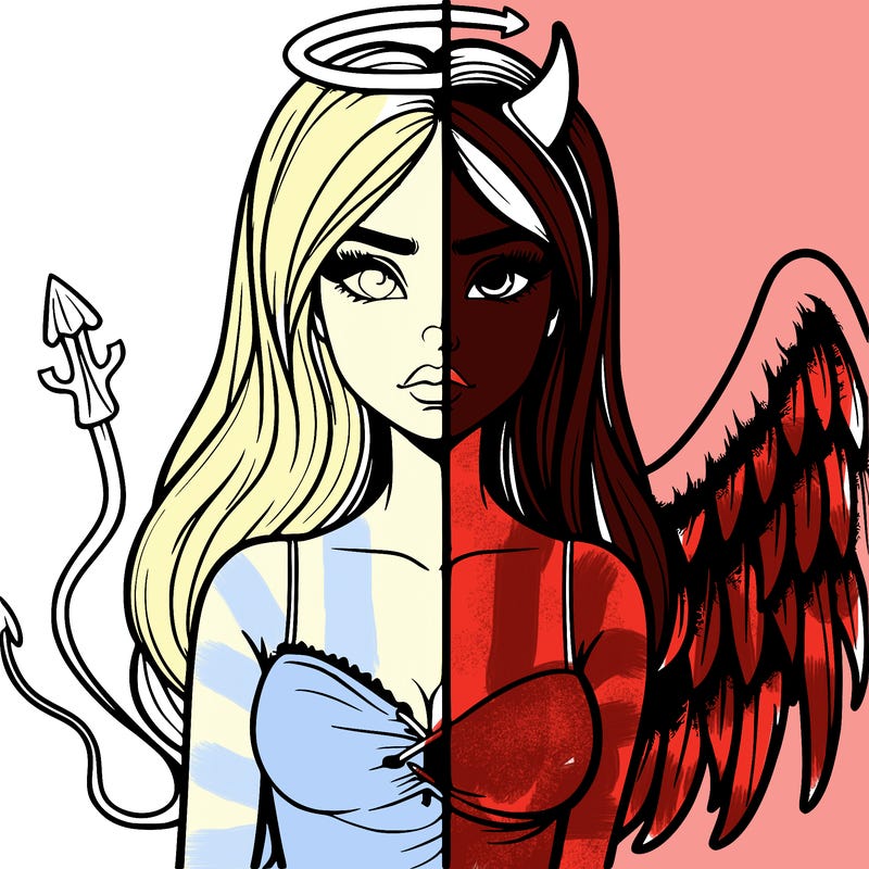 devil vs angel realistic girl