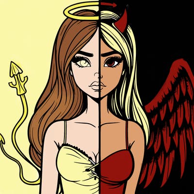 devil vs angel realistic girl