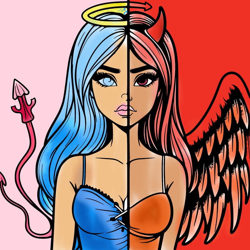 devil vs angel realistic girl