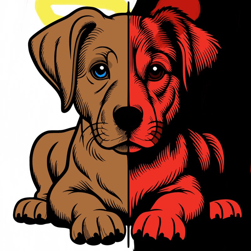 realistic dog split picture