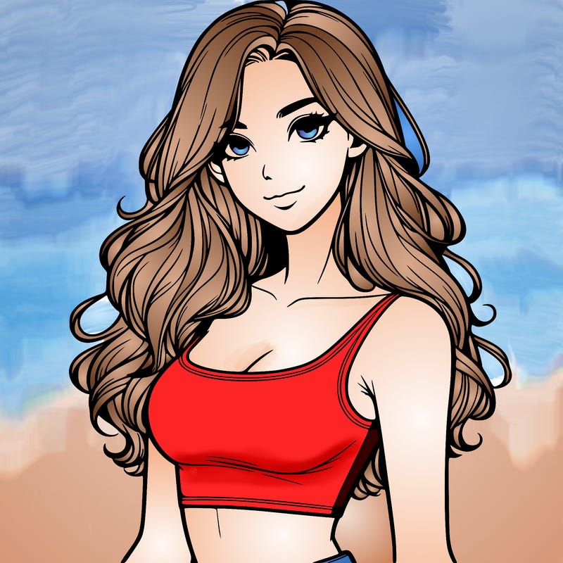 realistic girl with crop top