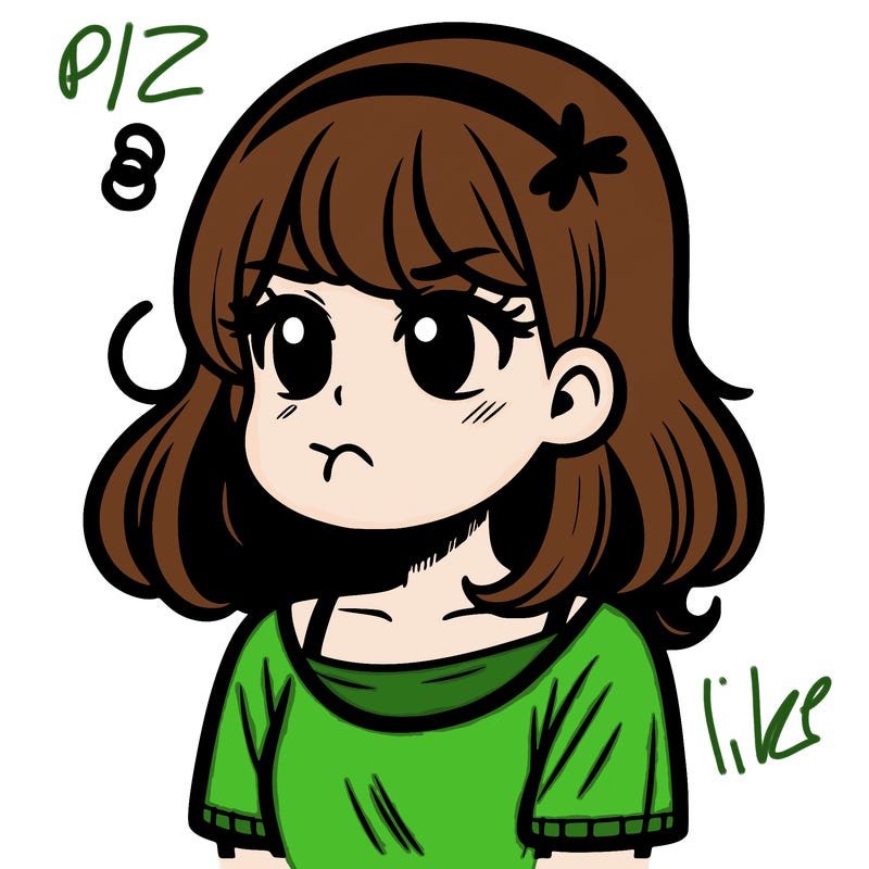 girl with sour in her mouth drawing