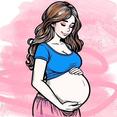woman heavily pregnant realistic
