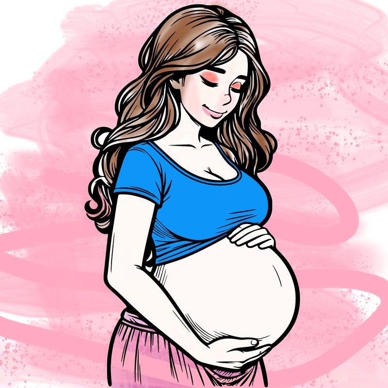 woman heavily pregnant realistic