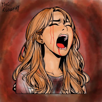 screaming realistic, girl