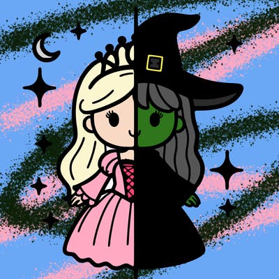 split princess and witch