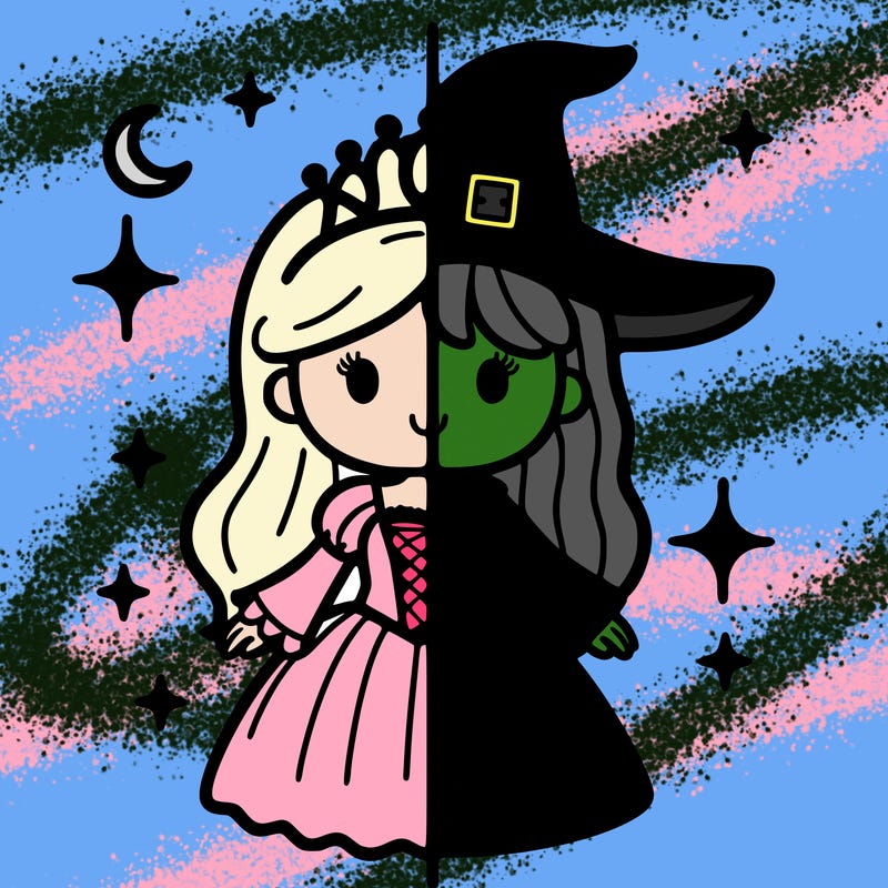 split princess and witch