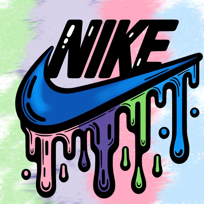 dripping nike logo