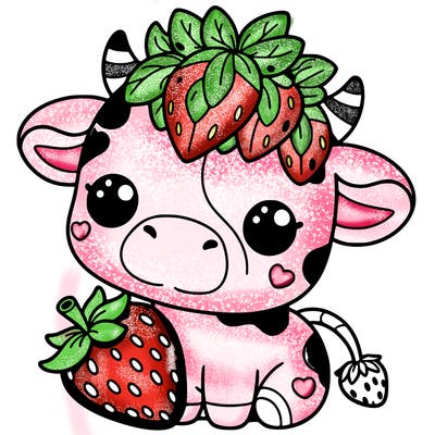 cute strawberry cow