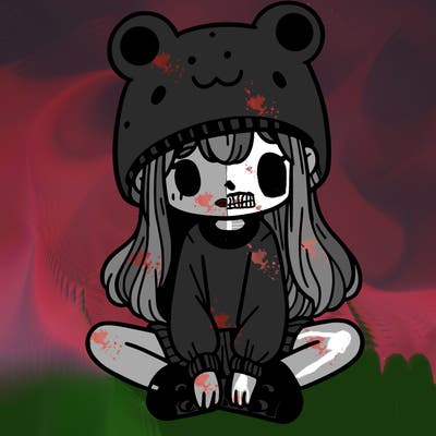 a girl wearing a frog hat and some frog socks