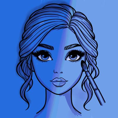 realistic person with makeup