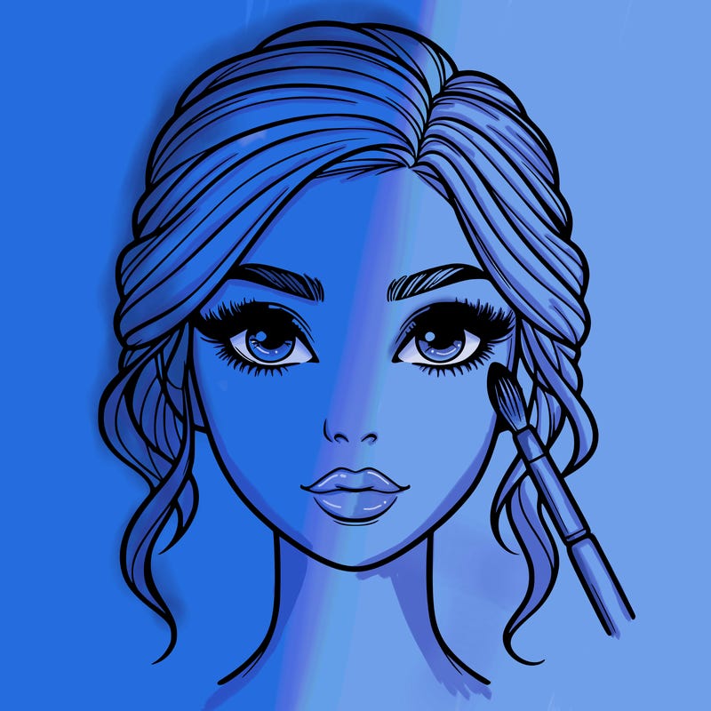 realistic person with makeup