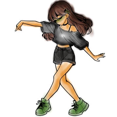 realistic girl danceing