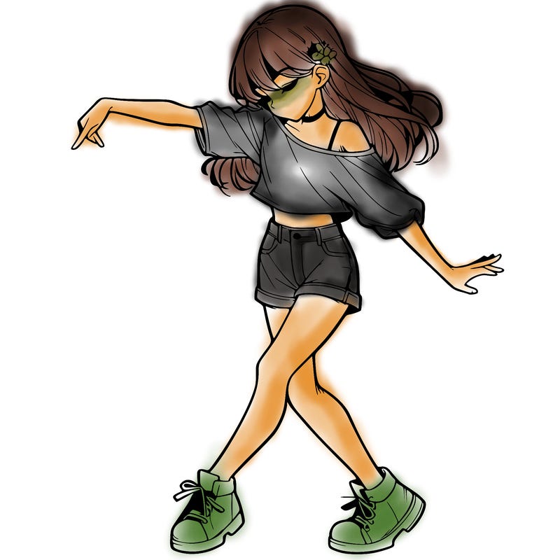 realistic girl danceing