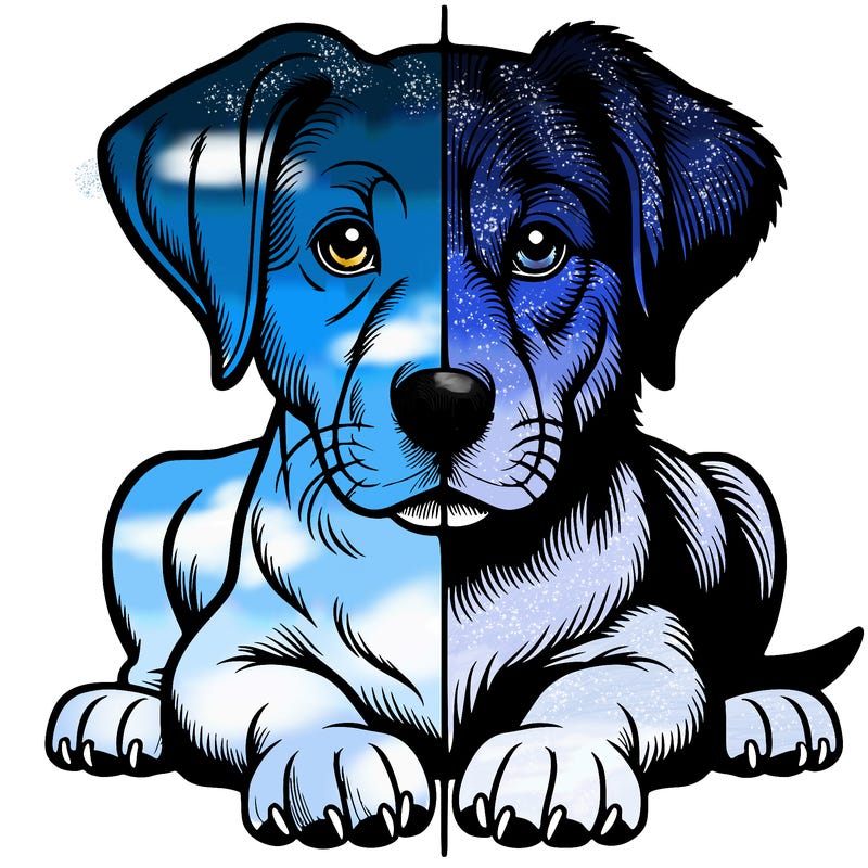 realistic dog split picture