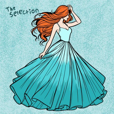 realistic woman with dress flowing in the wind