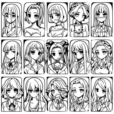 girls that look diffrent anime