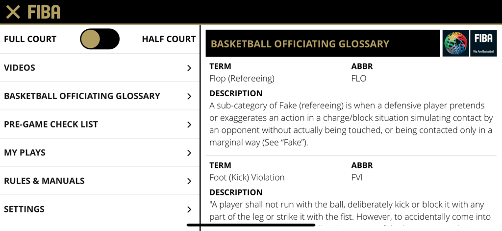 FIBA iRef Pre-Game - Sports App | MWM