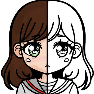 a split of a girl