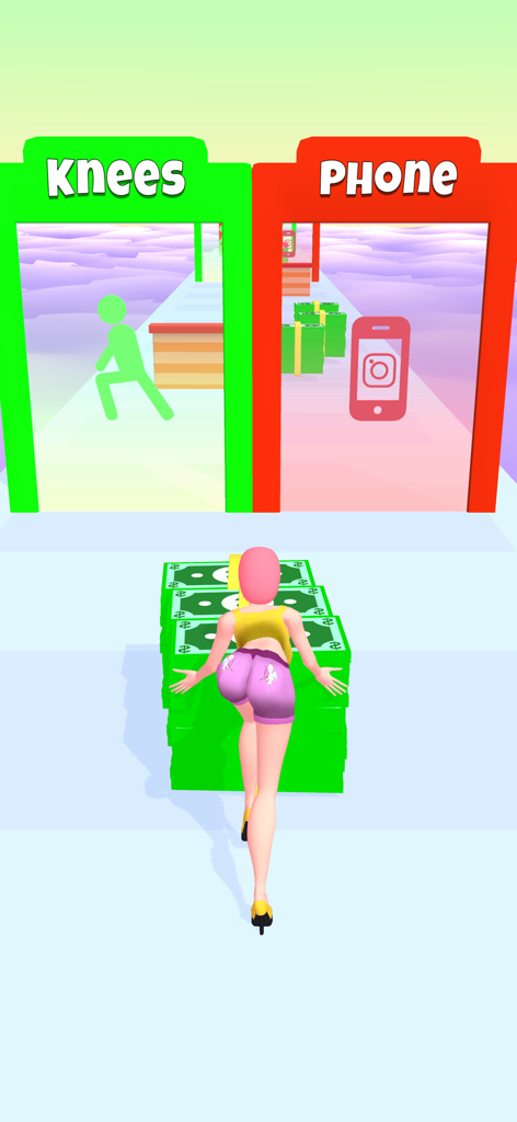 Twerk Master - Twerk Master gameplay screen with character choosing between different gates