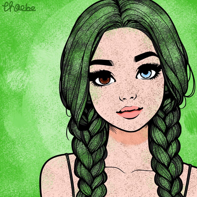 realistic girl with braids