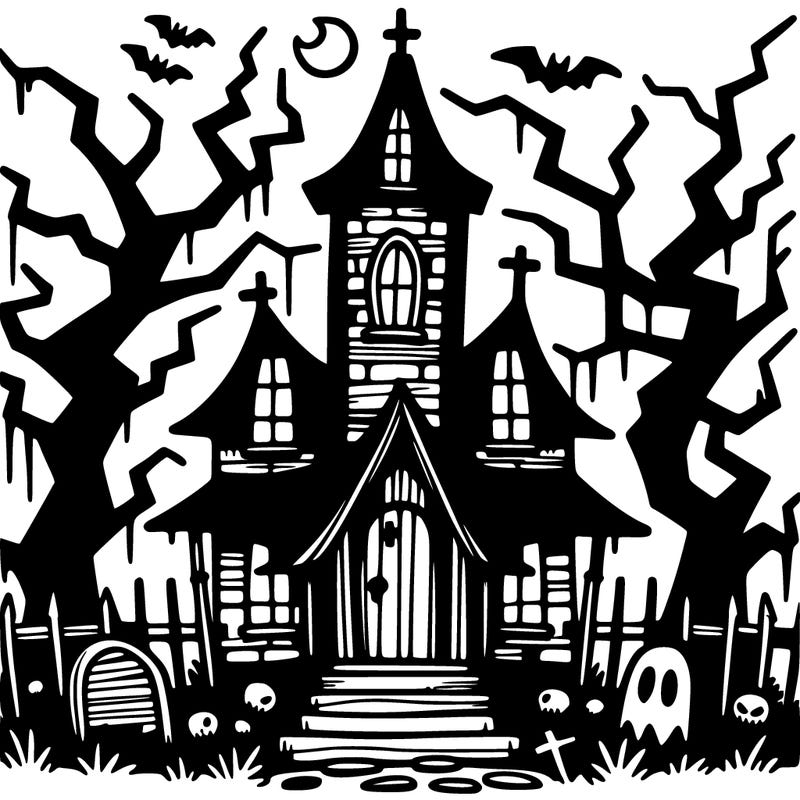 dark spooky haunted house