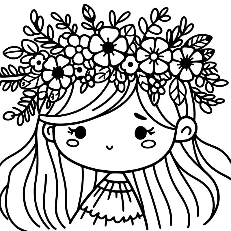 girl with flowers crown