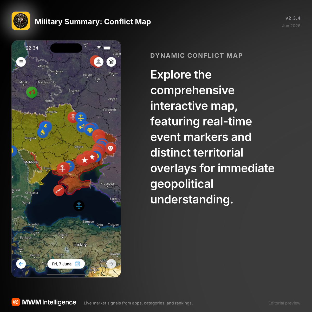 Military Summary: Conflict Map - Lifestyle App | MWM