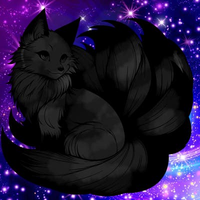 realistic detailed 9 tailed anime fox
