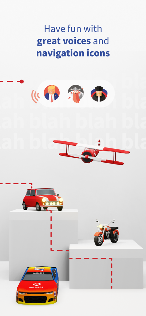 Sat Nav Maps, GPS & Traffic - Iconos y voces de navegación personalizables para la aplicación GPS