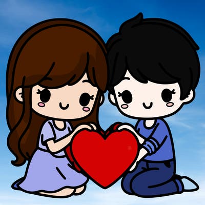 two people are making one heart