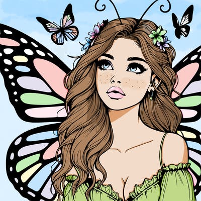 butterfly fairy realistic girl