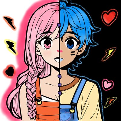 realistic girl boy split