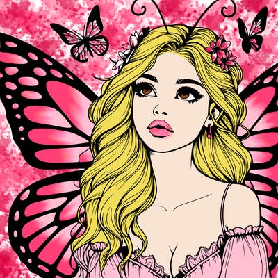 butterfly fairy realistic girl