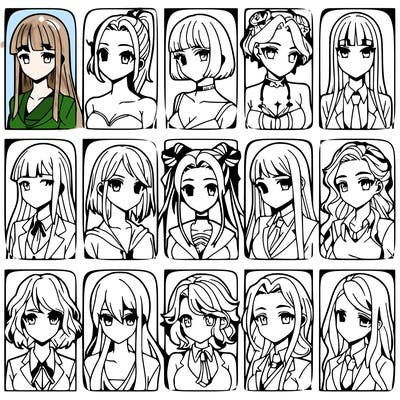 girls that look diffrent anime