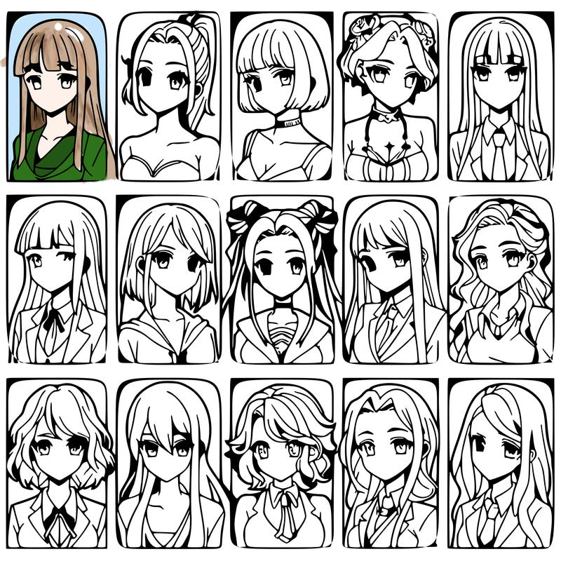 girls that look diffrent anime