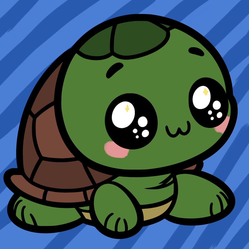cute little animated turtle