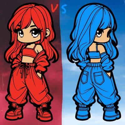 girl in crop top and baggy pants