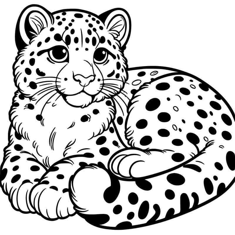 snow leopard out line