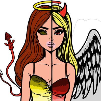 devil vs angel realistic girl