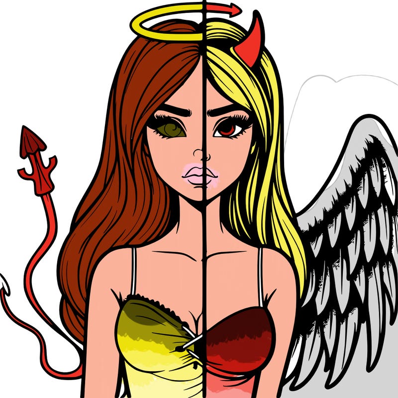 devil vs angel realistic girl