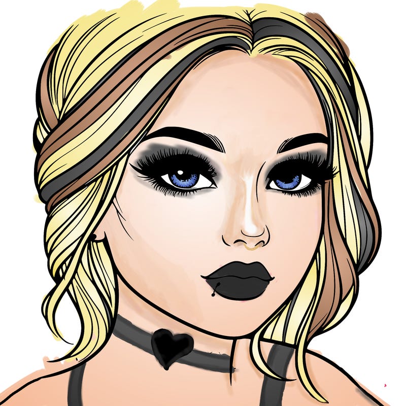 a realistic girl with makeup