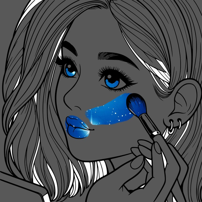 a realistic girl doing her makeup