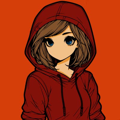 realistic girl with hoodie