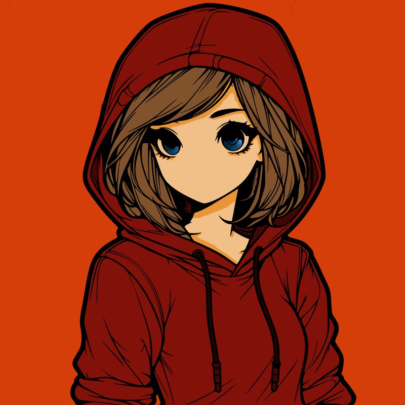 realistic girl with hoodie